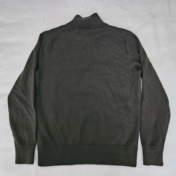 J. Crew Gray 100% Merino Wool Quarter Zip Long Sleeve Pullover Sweater Sz Large - Picture 3 of 12